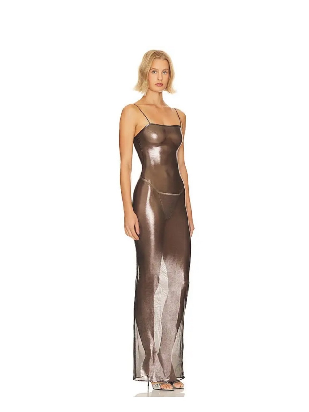 Subsurface sheer dress in black